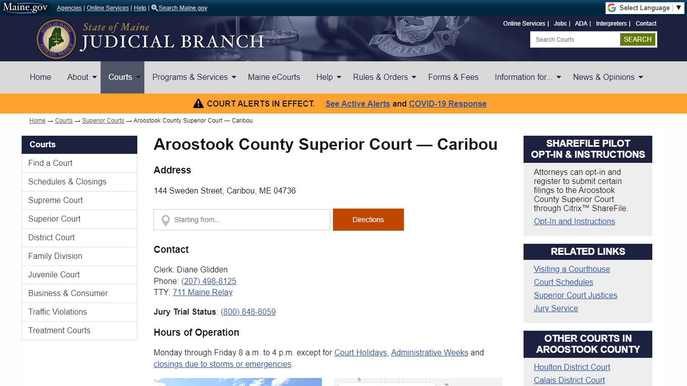 Aroostook County Superior Court — Caribou - Maine