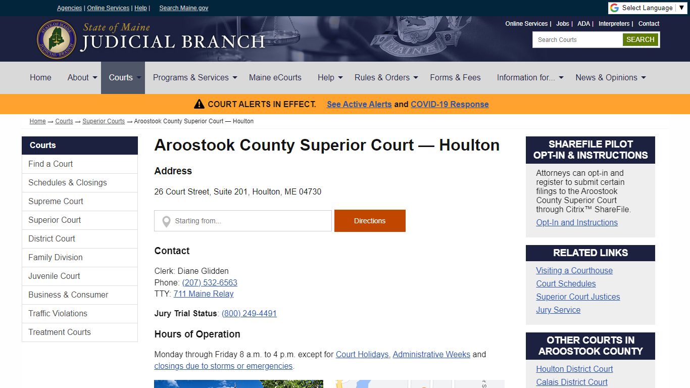 Aroostook County Superior Court — Houlton - Maine